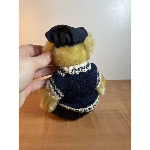Vintage Ty 9” Collectible Teddy Bear Jointed Navy Blue Outfit 1993 - Picture 4 of 6